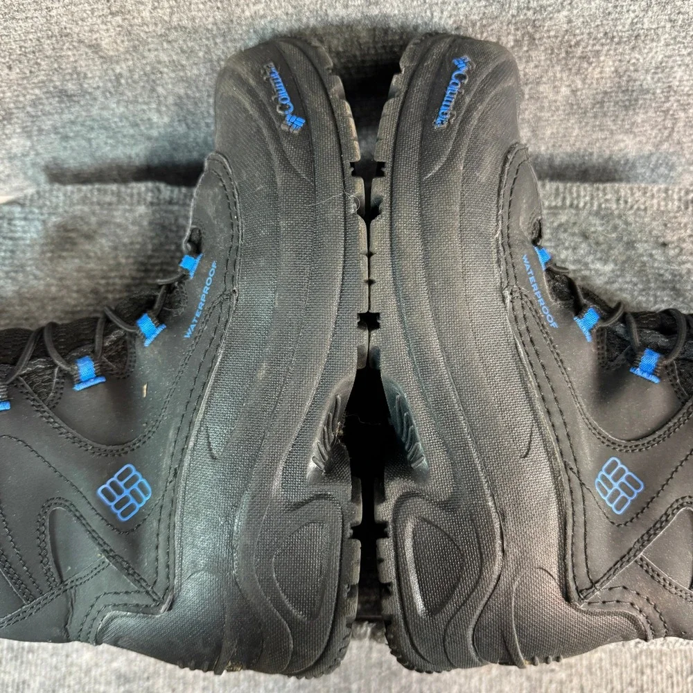 Columbia Waterproof Snow Boots Black Blue 200g Insulation Winter Mens 7 US